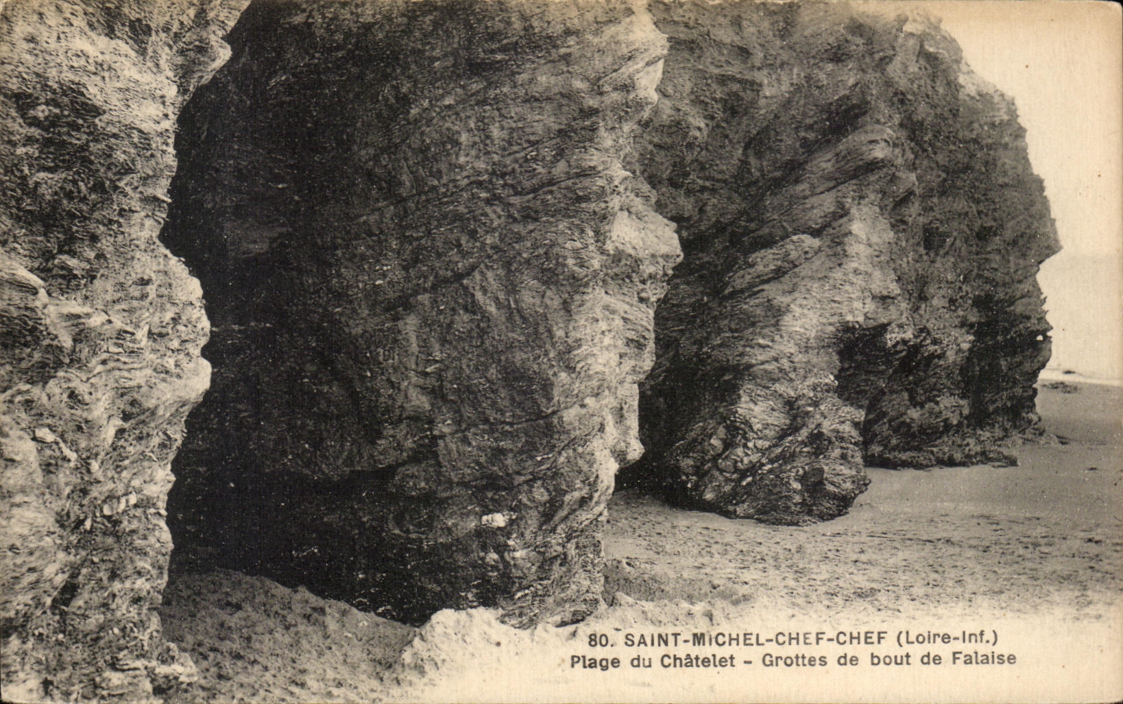CPA Saint Michel Chef Chef Plage du Chatelet Grotes de Bout de Falaise