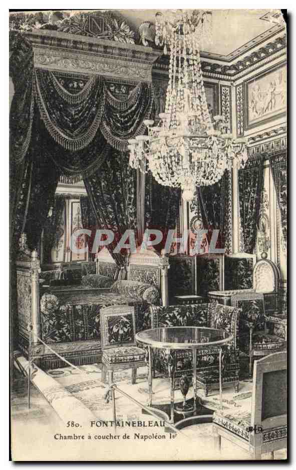 Tarjeta postal antigua Fontainebleau Habitación de Napoleón I