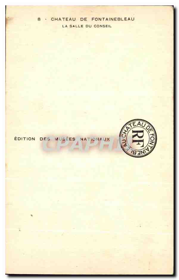 Château de Fontainebleau — Salle du Conseil — Édition des Musées Nationaux — Verso