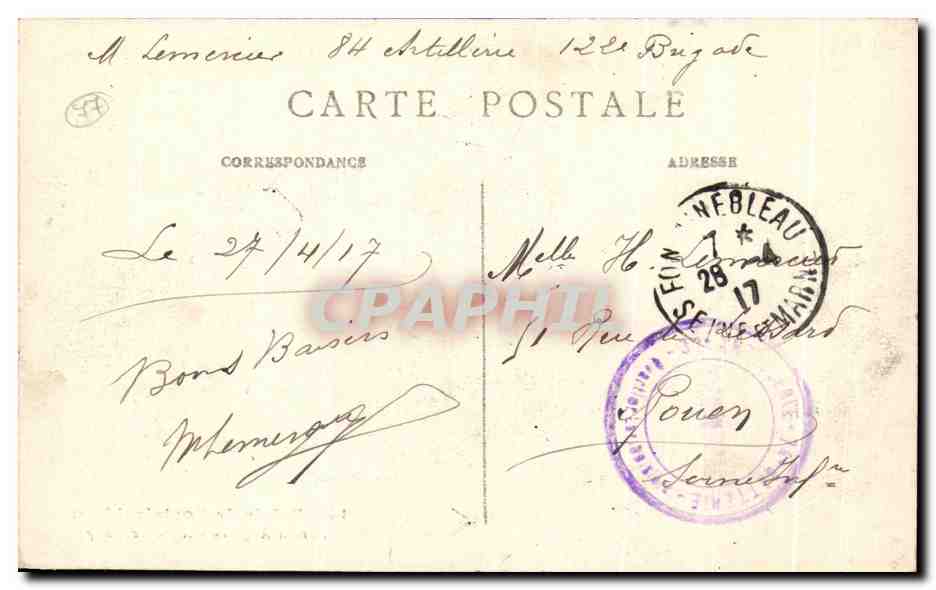 Giardino Inglese - Via di Sully — Palazzo di Fontainebleau — n°14 — Verso
