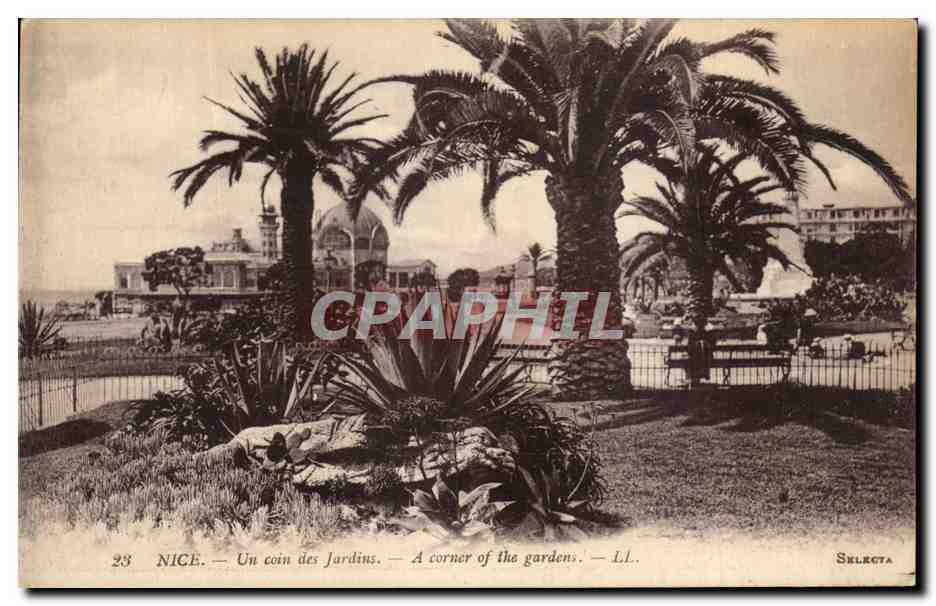 CPA Nice Un coin des Jardins A corner of the gardens