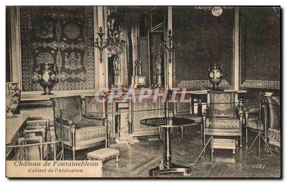 Castillo de Fontainebleau — Gabinete de la Abdicación — editor no identificado, n° de serie 3323