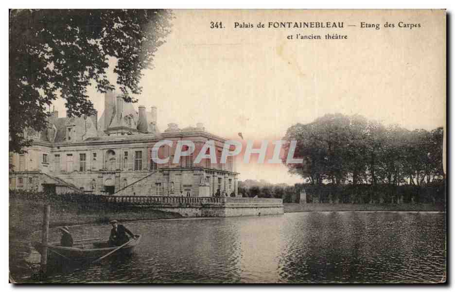 Schloss FONTAINEBLEAU — Teich der Karpfen und das alte Theater — CPHAPHIL 344