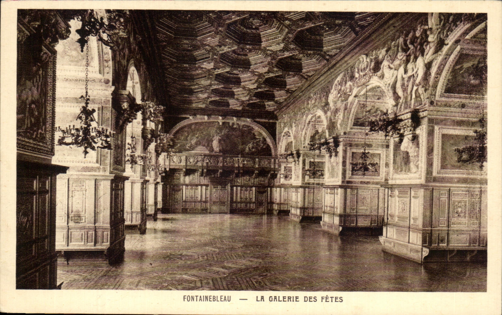 Fontainebleau — La Galería de las Fiestas — Braun & Cie, Imp. Arch. Paris