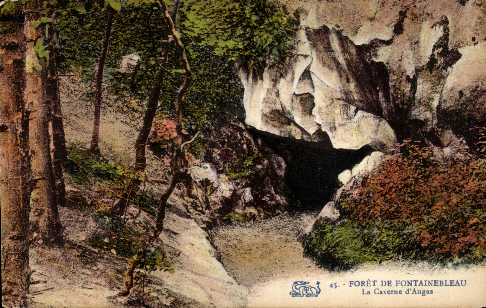 Die Höhle von Augas — Forêt de Fontainebleau — Verlag CPAPHIL, Nr. 45