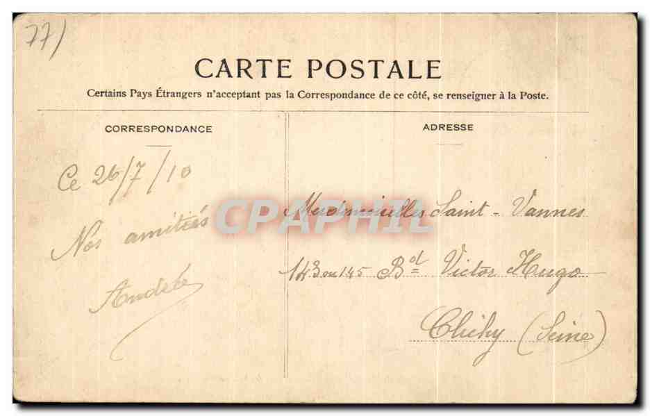 Bosque de Fontainebleau — Cueva de la Hada Vipérine — Editor Lecomte, n°413 — Reverso