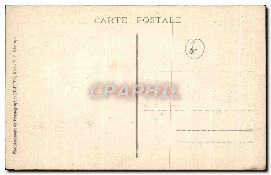 CPA Cote d Azur a Vol d Aeroplane Corniche de Nice a Menton — Rückseite