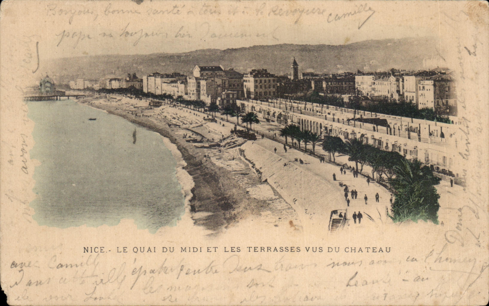 CPA Nice Le Quai Du Midi Et Les Terrasses Vus Du Chateau
