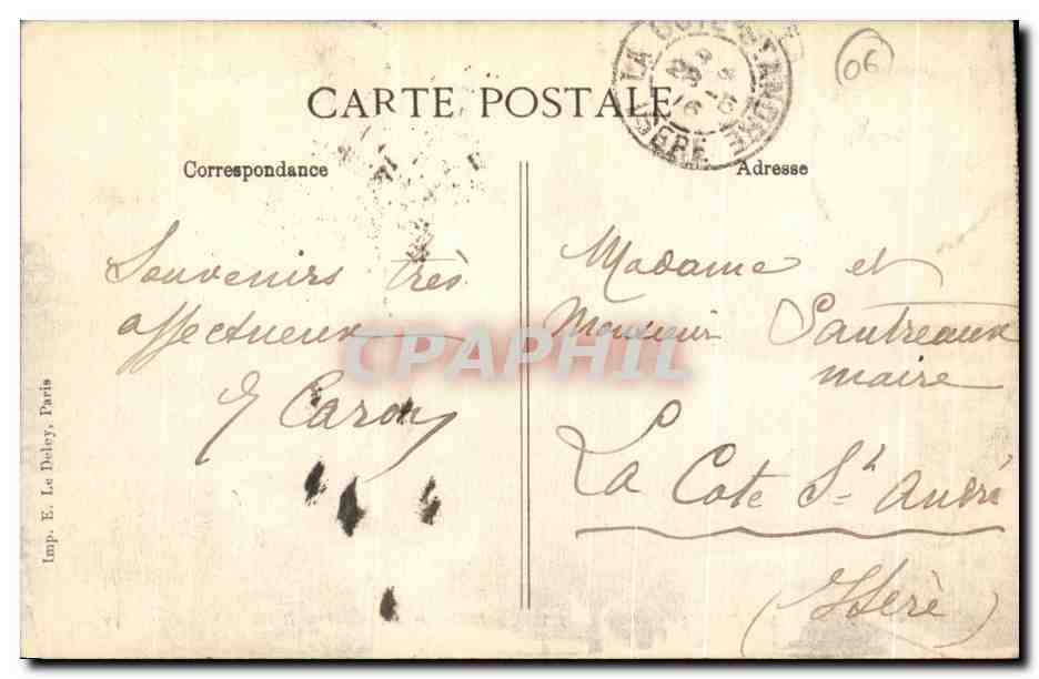 CPA Cote D Azur Nice Le Casino Municipal et le Mont Pacamaglia — Verso