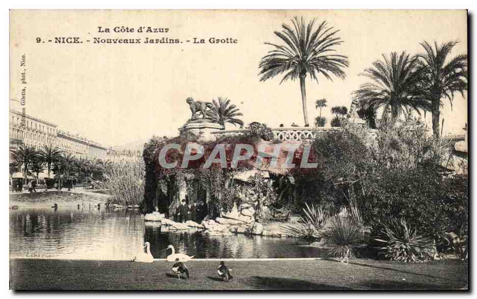 CPA La Cote d azur Nice Nouveaux jardins La Grotte