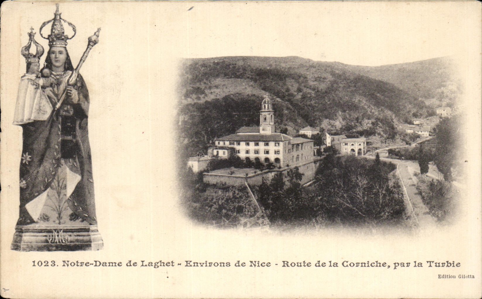 CPA Notre Dame de Laghet Environs de Nice Route de la Corniche par la Turbie