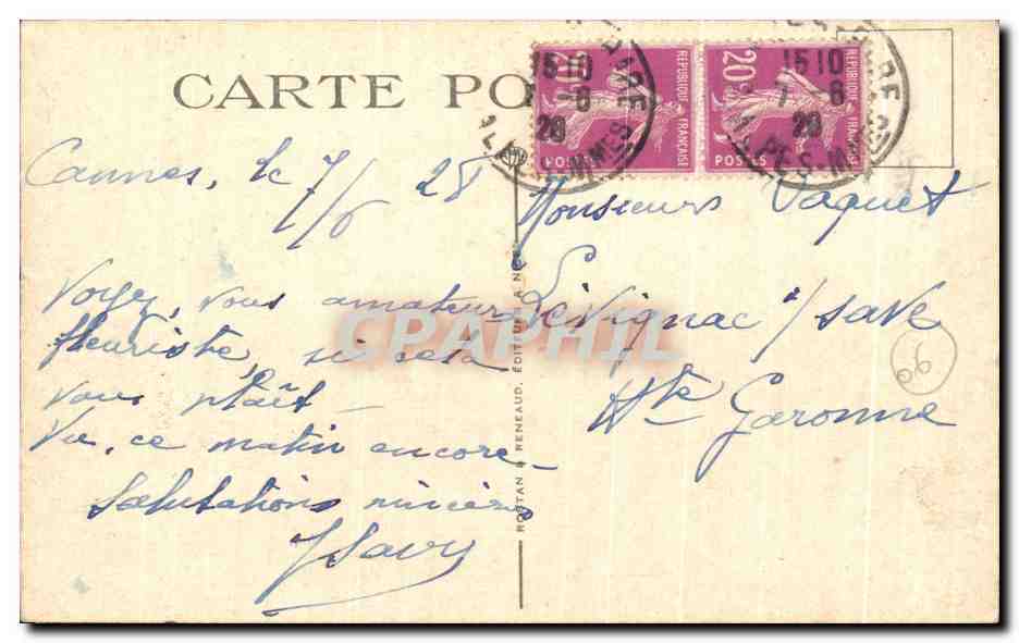 CPA La Cote D Azur Un Coin de Jardin Fleuri — Rückseite