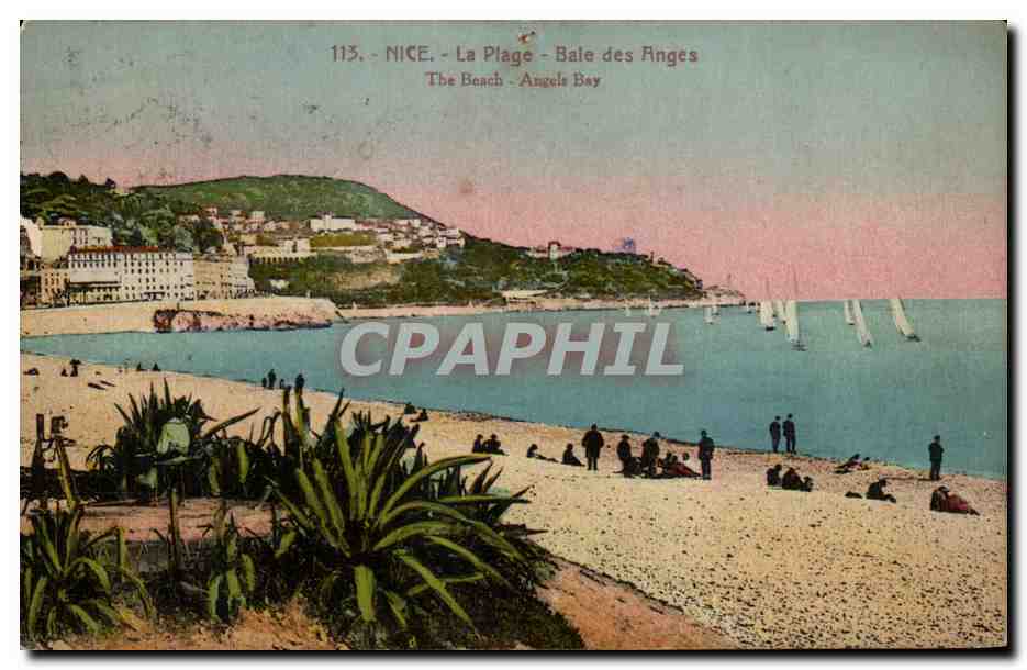 CPA Nice La plage Bale des Anges The Beach Angles Bay