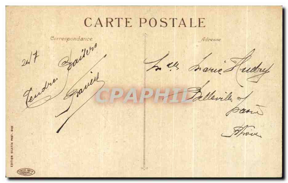 CPA Nice Coup de mer Rochers du Chateau — Verso