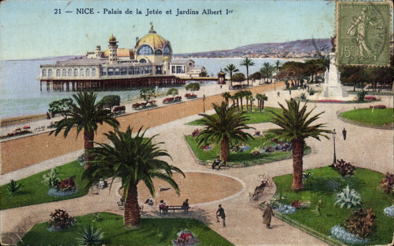 CPA Nice Palais de la Jetee et Jardins Albert