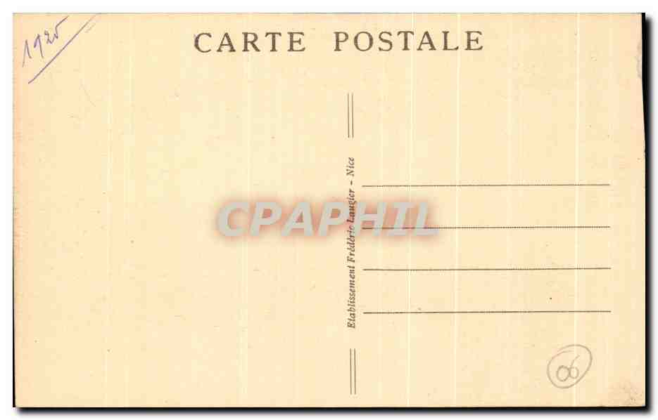 CPA Nice Le Palais de la Jetee et le Mont Boron — Rückseite