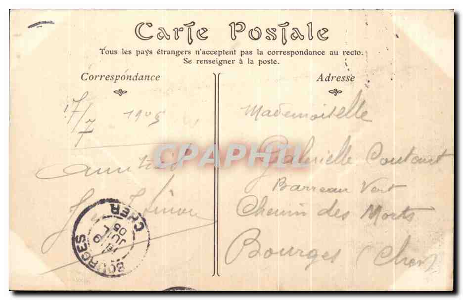 CPA Le Treport Escalier de la Falaise — Rückseite
