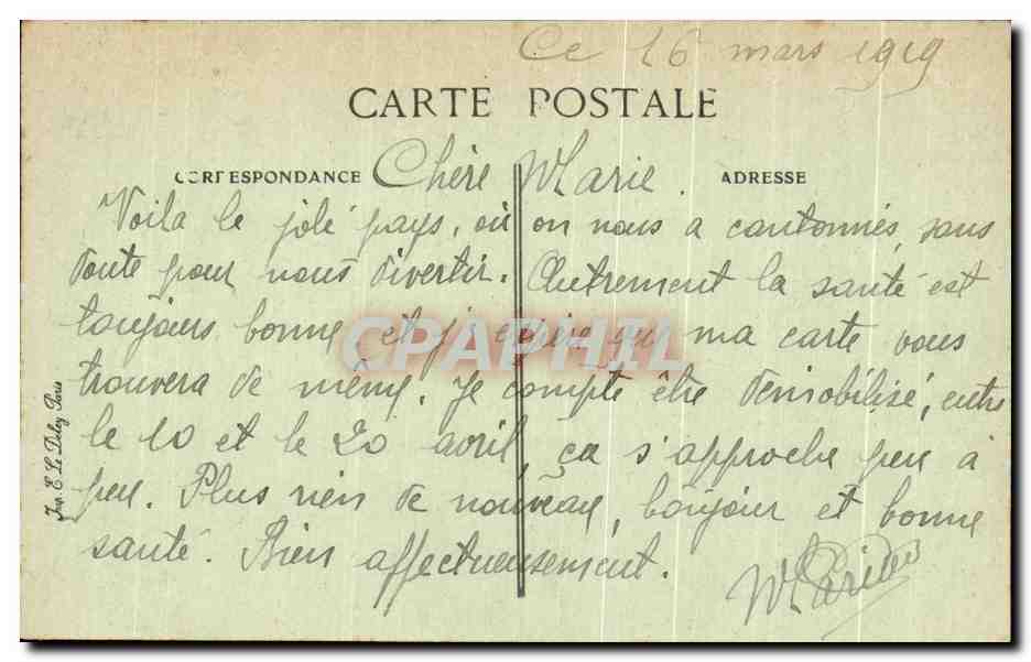 Bannes — Ferme incendiée par les Allemands — Édition Lab. Pap. Eternité — Verso