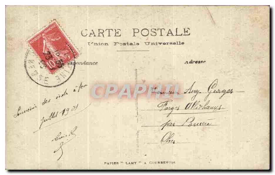 Musik der Einrichtung des 7. Korps — nach dem Konzert vom 24. Juli 1904 — Universal Postal Union — Rückseite