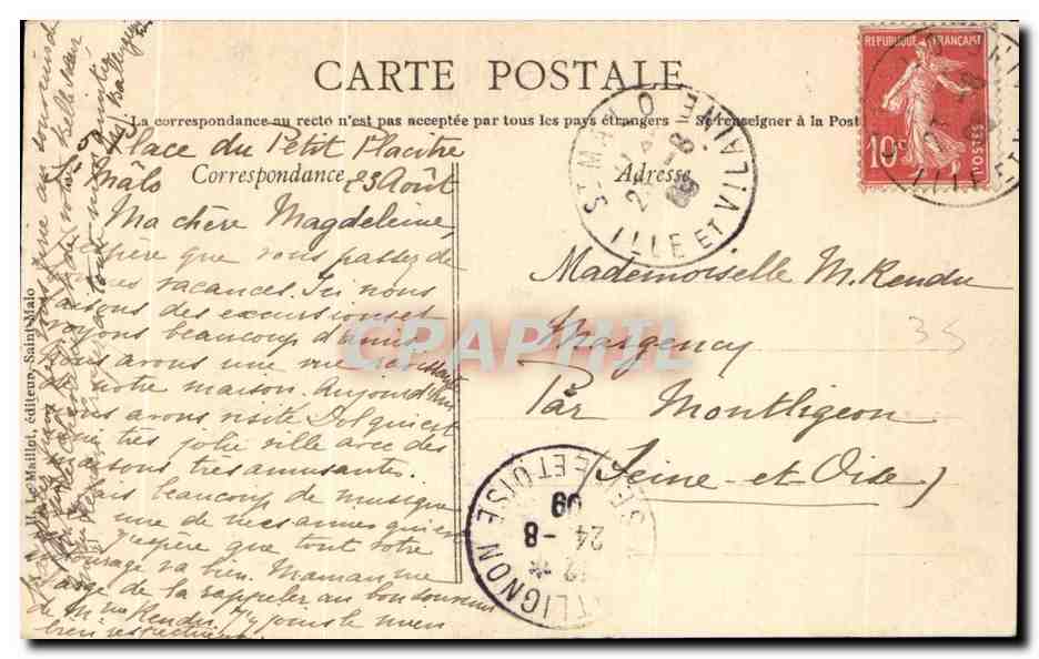Lavadero en Dol-de-Bretagne — Costa de Esmeralda, camino hacia St-Malo — editor HLM, n.º 1295 — Reverso