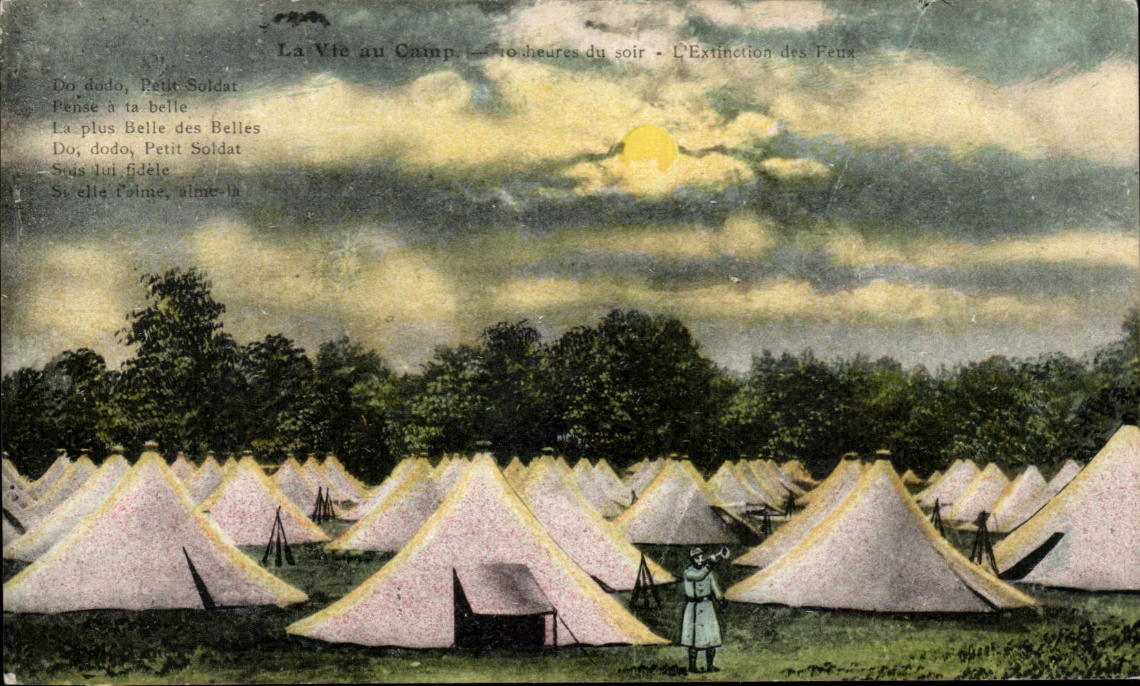 CPA La Vie au Camp l Extinction des Feux Militaria 