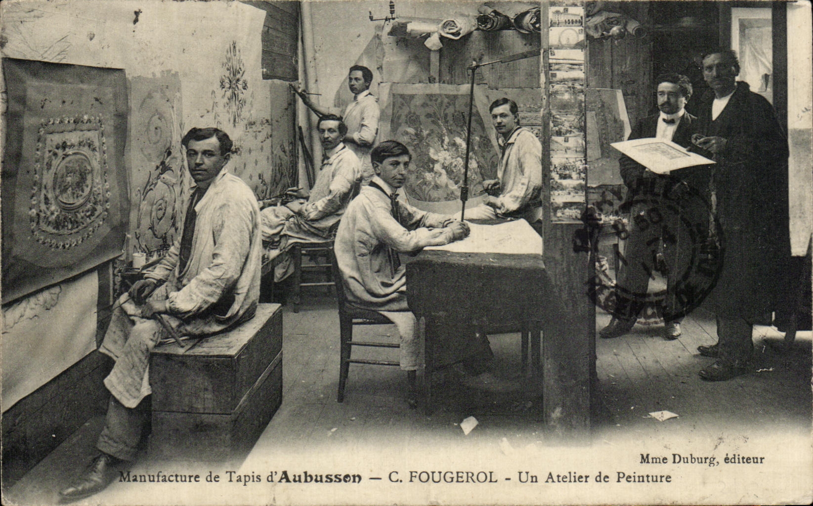 Manufacture de Tapis d'Aubussan — C. FOUGEROL — Un Atelier de Peinture — Mme Duburg, éditeur