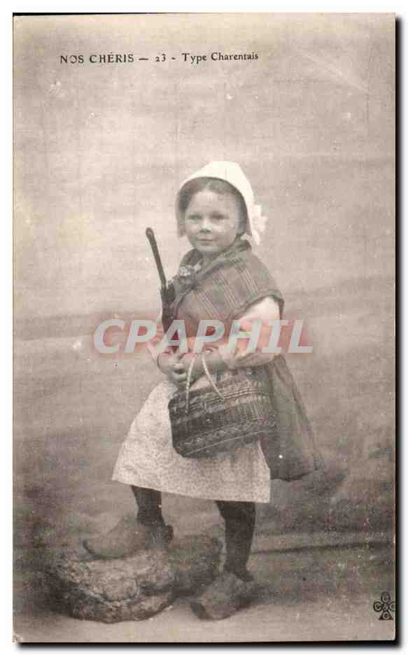 CPA Nos Cheris Type Charentais Folklore Costume Enfant 