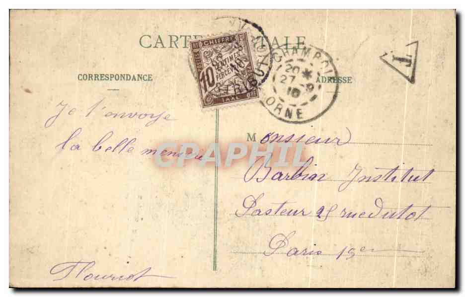 CPA Riche Meuniere Normande et ses Moulins Folklore Costume Windmill — Verso