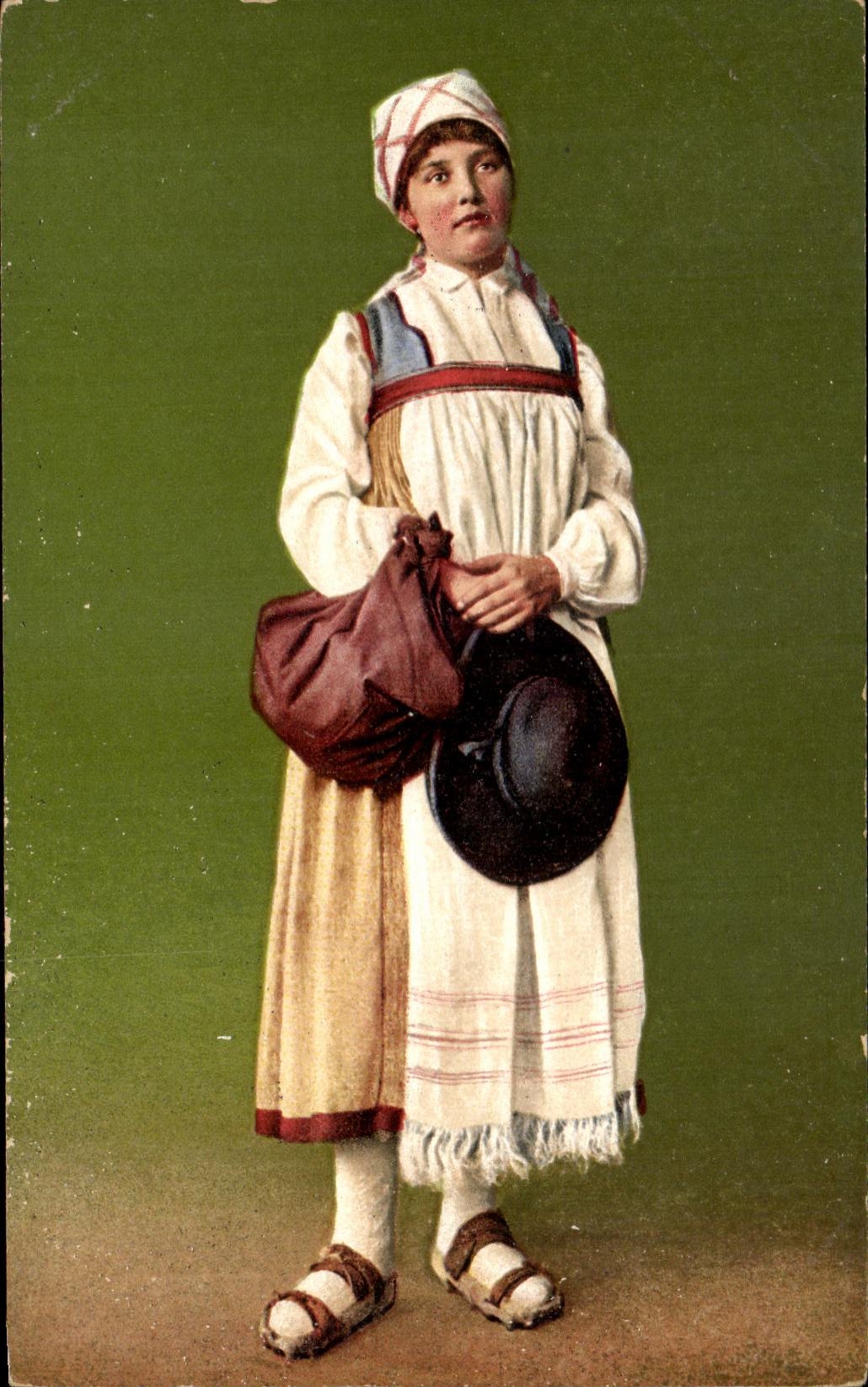 CPA Ticino Contadina verzaschesa Folklore Costume