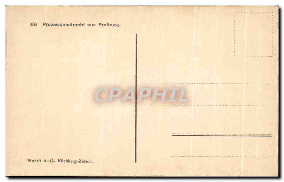 CPA Prozessionstracht aus Freiburg Folklore Costume — Verso