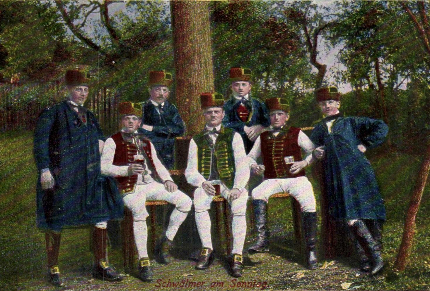 CPA Hessische Trachten Schwalmer am Sonntag Folklore Costume 