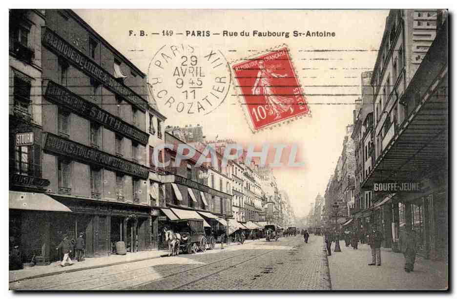 París — Rue du Faubourg Saint-Antoine — F. B. 149