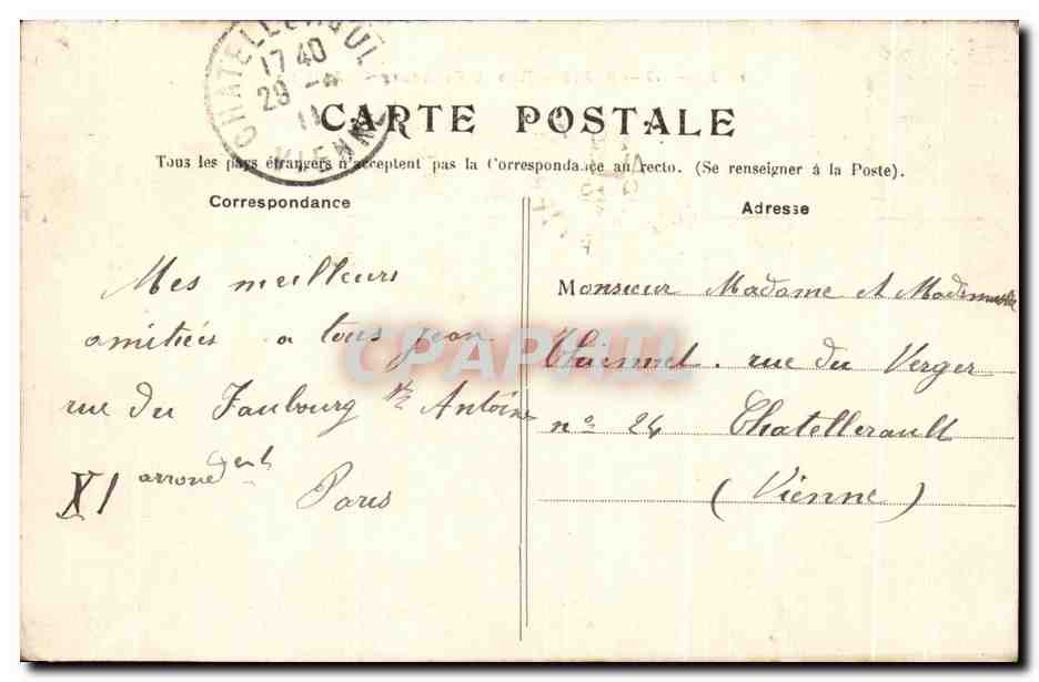 París — Rue du Faubourg Saint-Antoine — F. B. 149 — Reverso