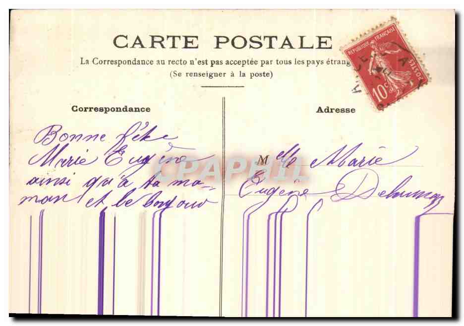 CPA De Saumur je vous envoie ces fleurs — Rückseite