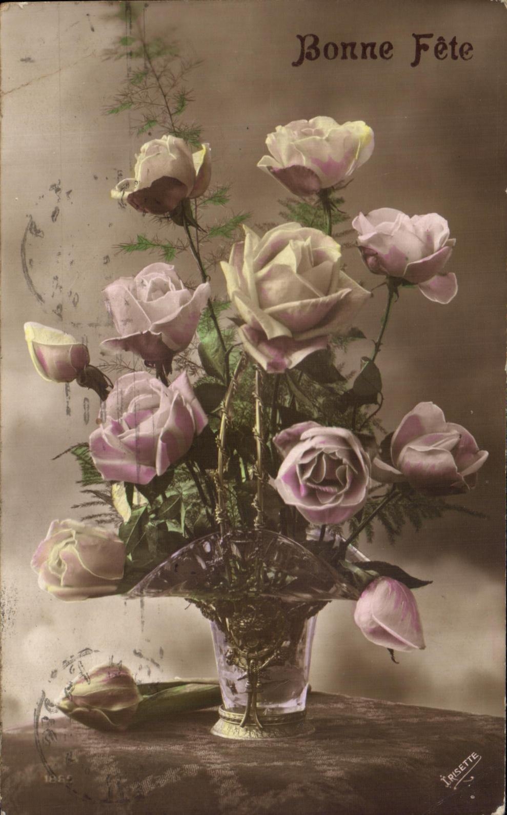 CPA Fantaisie Bonne Fete Roses