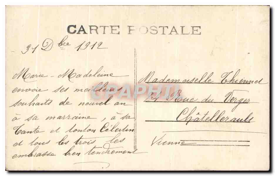 CPA Bonne Annee Fantaisie Enfant — Rückseite
