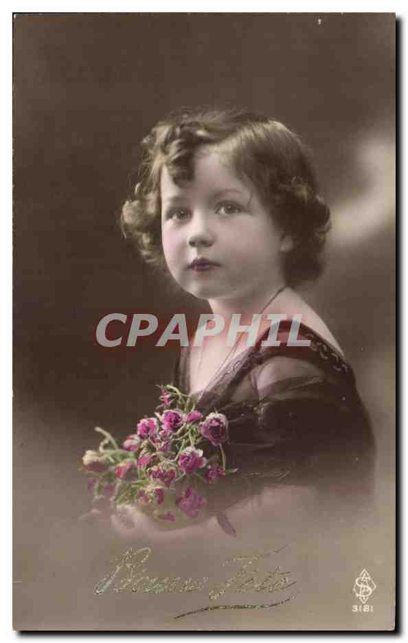 CPA Fantaisie Fleurs Bonne Fete Enfant