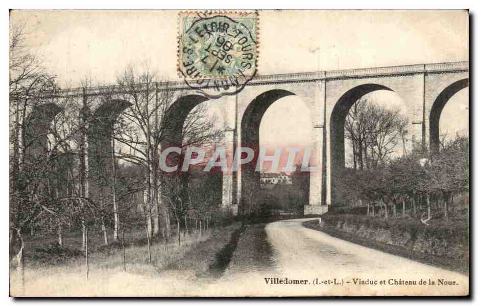 CPA Villedomer Viaduc et Chatenu de la Noue