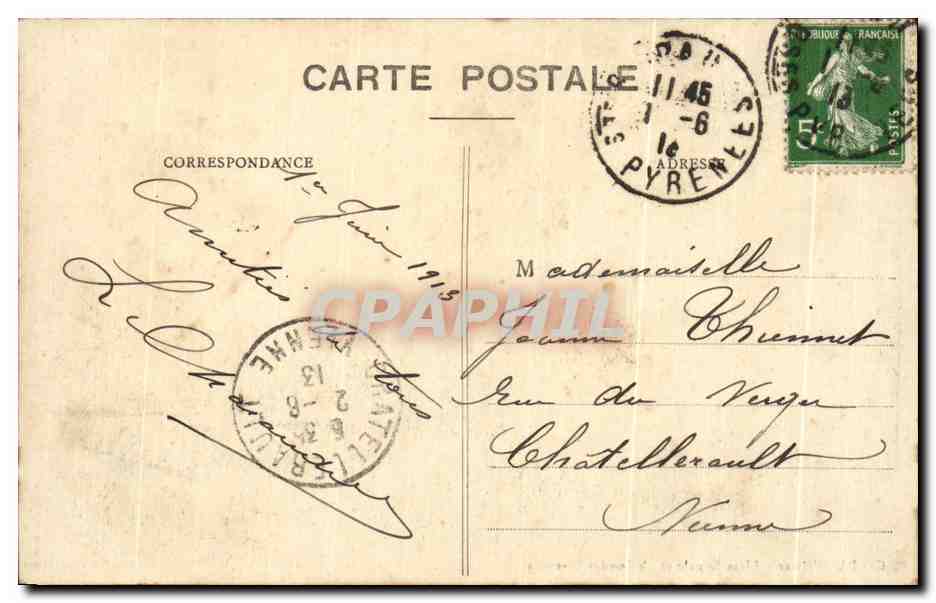 CPA Pau I Hiver Place Royale et Chaine — Rückseite