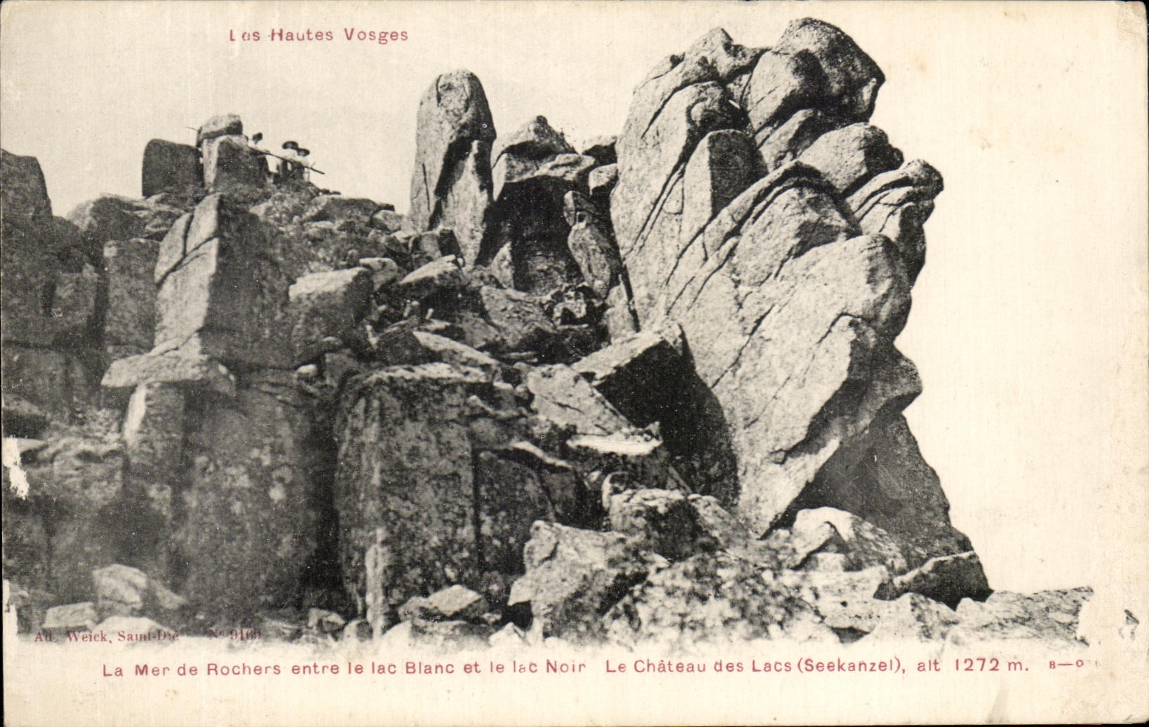 Les Hautes Vosges — La Mer de Rochers entre le lac Blanc et le lac Noir, Le Château des Lacs (Seekanzel), alt 1272 m — Au Weick, Saint-Dié, N° 316