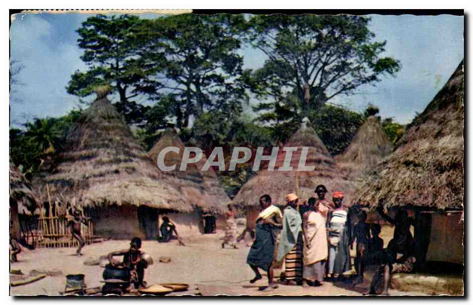 CPA L afrique En Couleurs Africa In Pictures Village africain