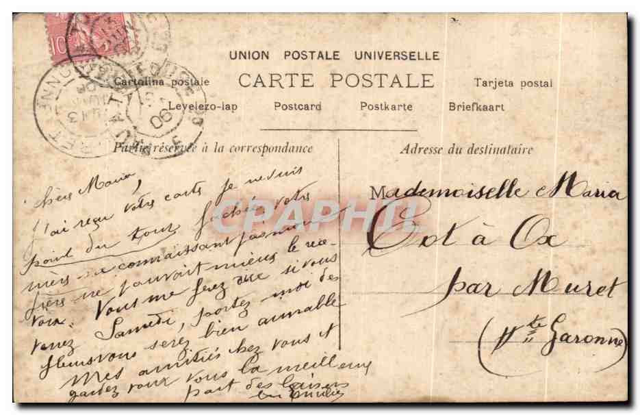 Femme tenant un panier de fleurs — ...comme il est lourd. — S.I.P. n°1206 — Reverso