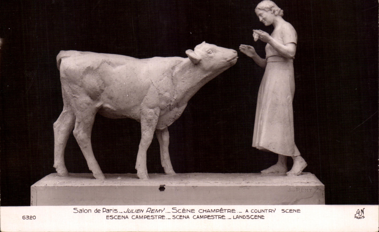 CPA Salon de Paris Julien Remy Scene Champetre Vache Cow