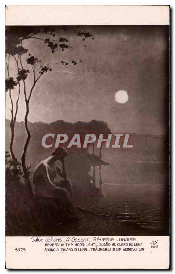 CPA Salon De Paris A Osbert Lunaire Revery In The Moon light Sueno Al Claro De llinaSogno Al Chiard Di Luna 