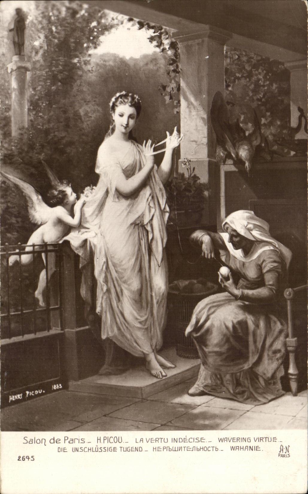 Salon de Paris — H. Picou — La Vertu Indécise — Wavering Virtue — 2695
