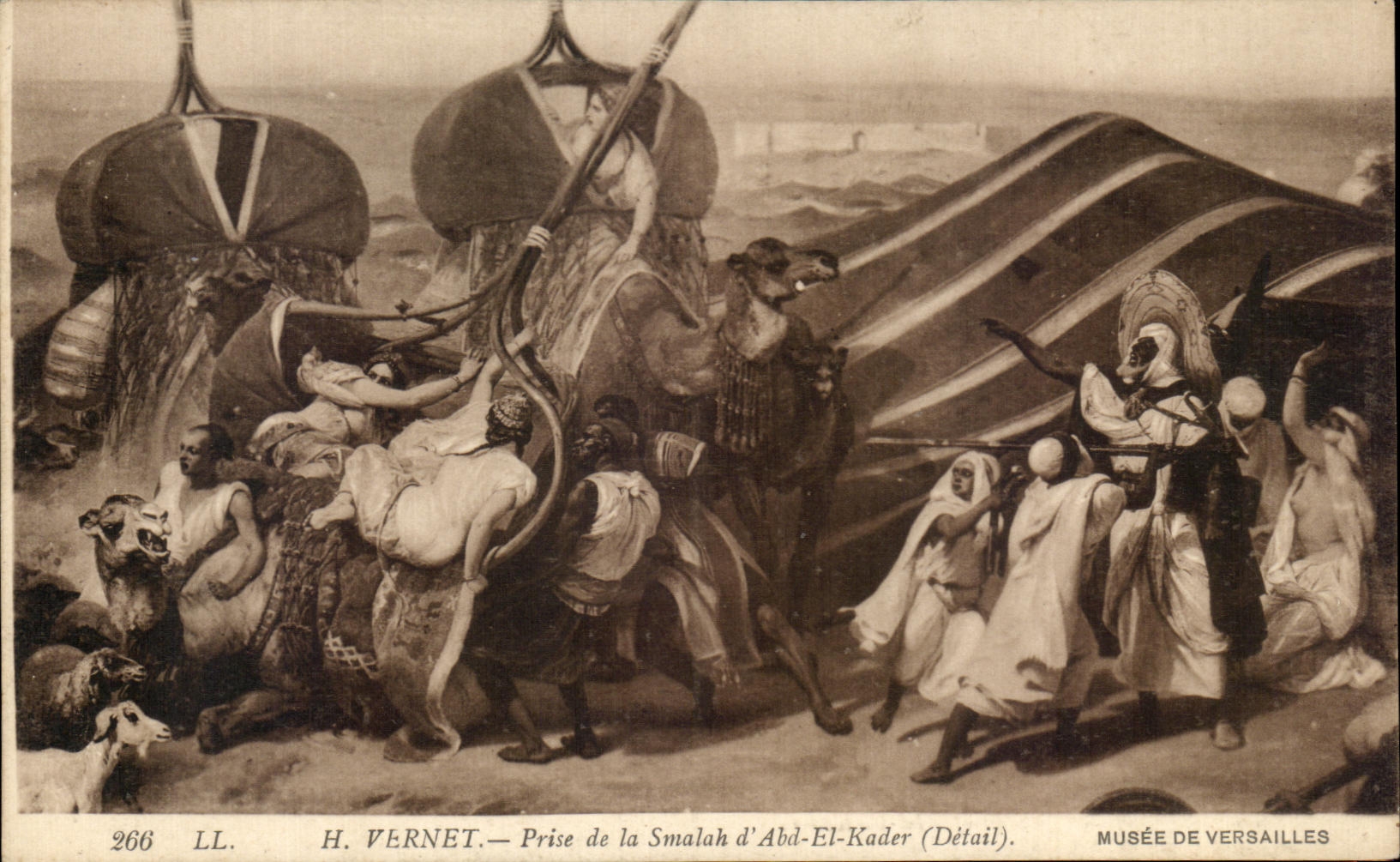 CPA H Vernet Prise de la Smalah d Abd El Kader Versailles Chameau Camel Chevre Goat 