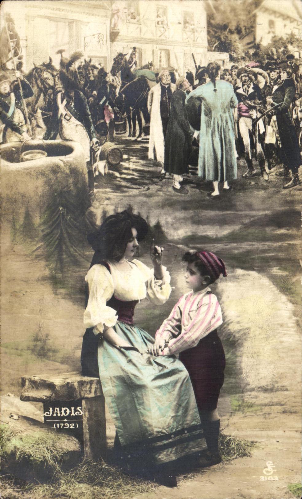 CPA Fantaisie Femme Alsace Militaria 