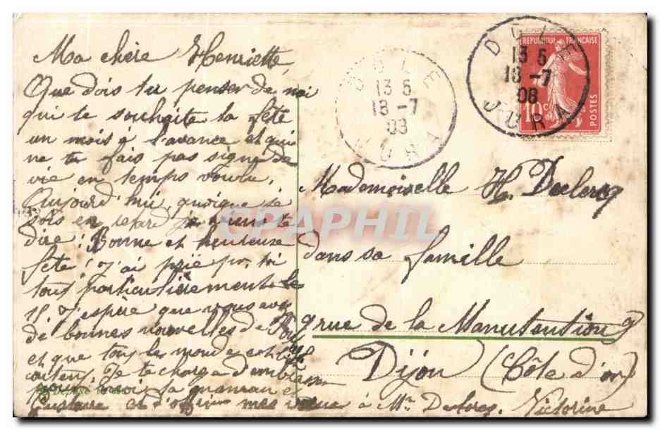 CPA Fantaisie Fleurs Porte Bonheur Trefles — Verso