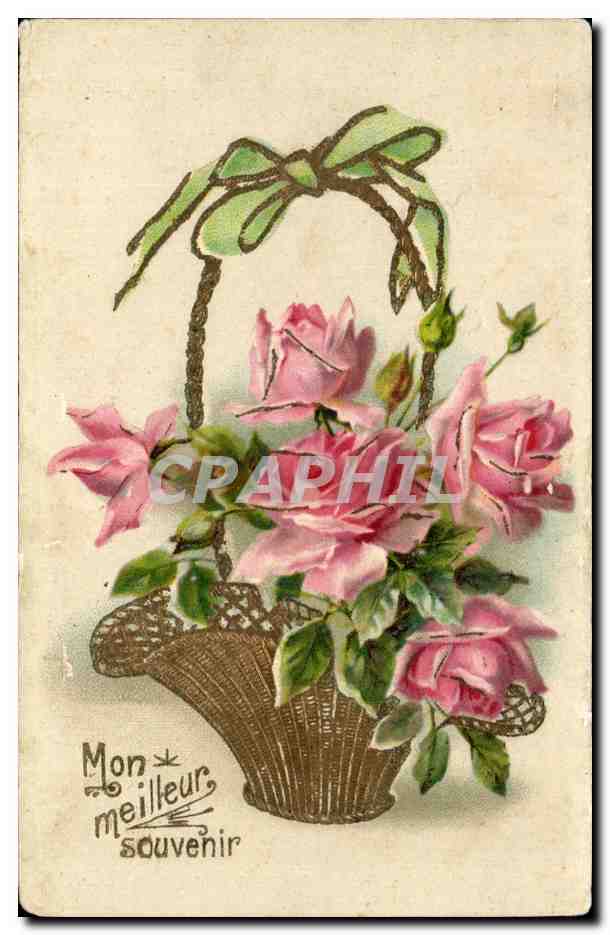 CPA Fantaisie Fleurs Mon meilleur Souvenir