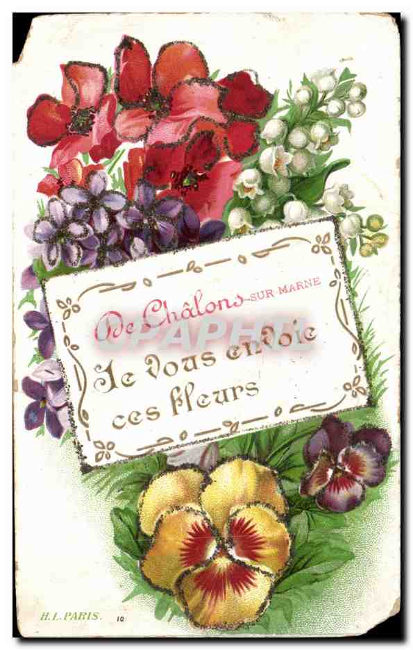 CPA Fantaisie Fleurs Chalons sur Marne